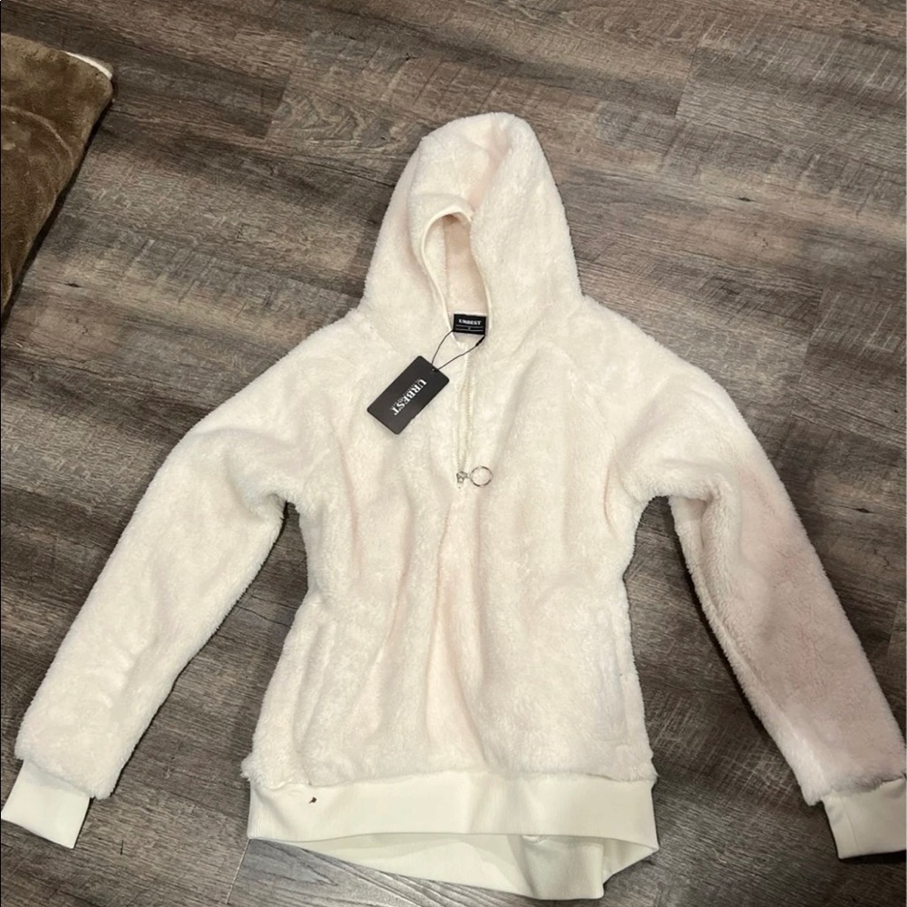 White Sherpa hoodie